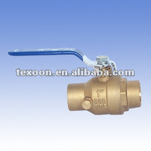 Fully welded brass ball water waste valves with drain